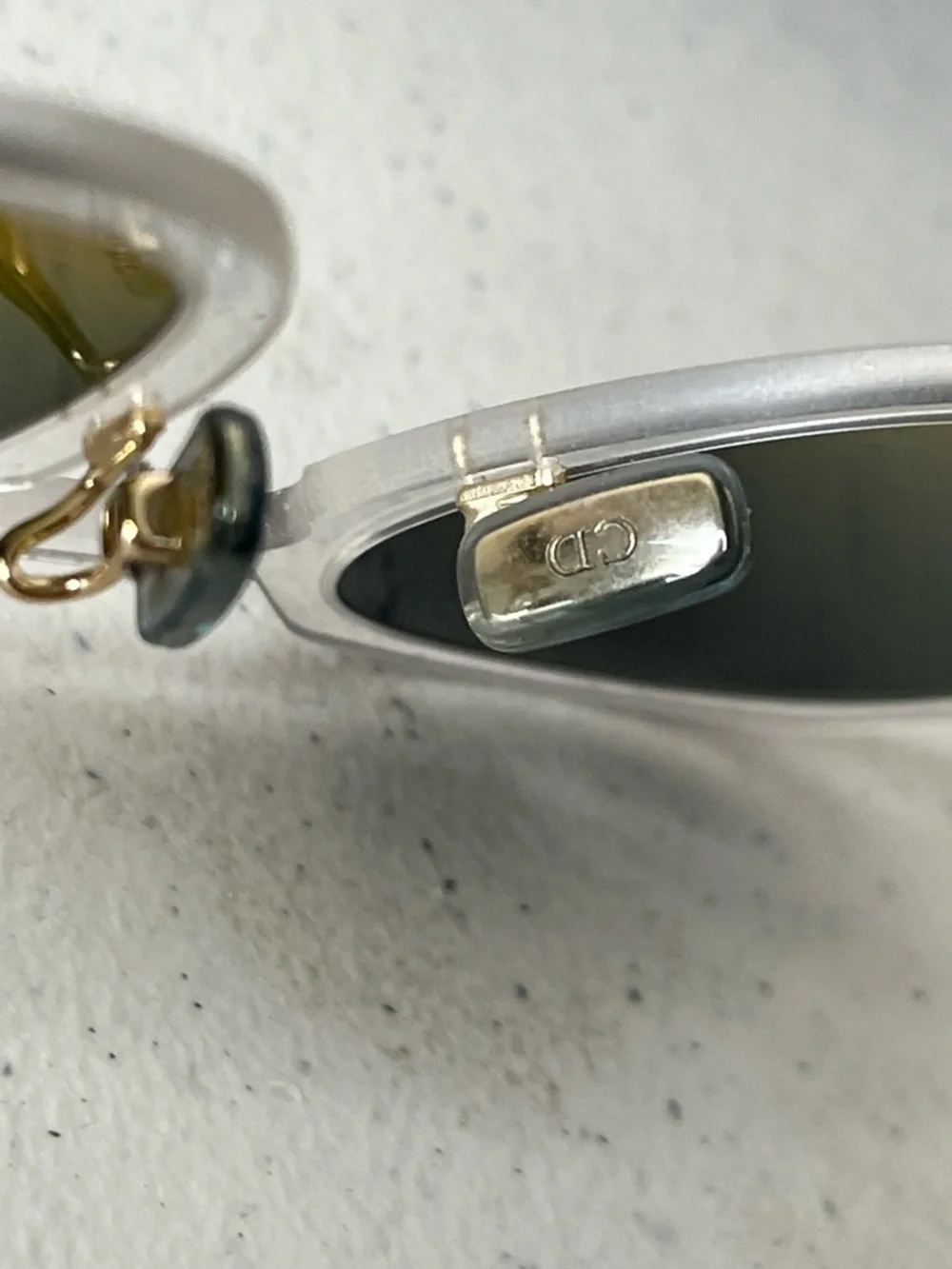 Dior Clear Acetate Sunglasses with Black Lenses